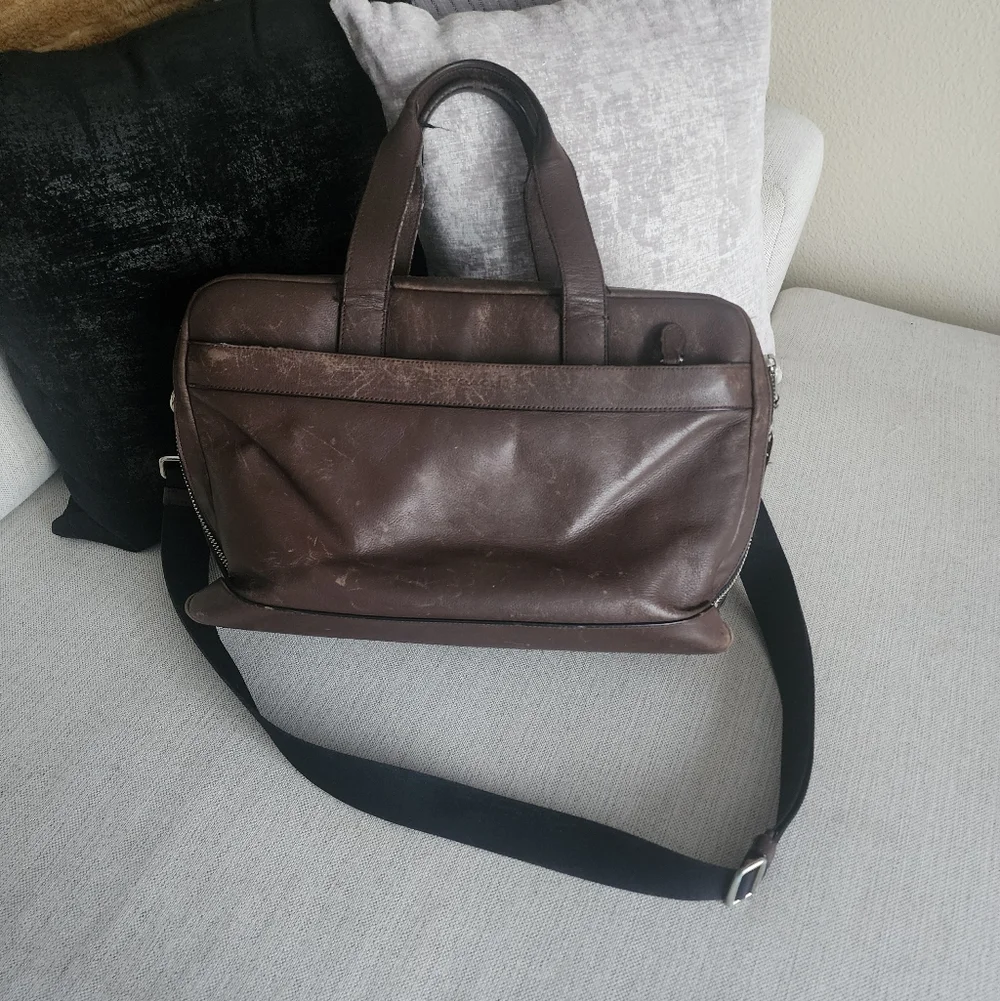 Vintage Coach Dark Brown Leather Men's Briefcase